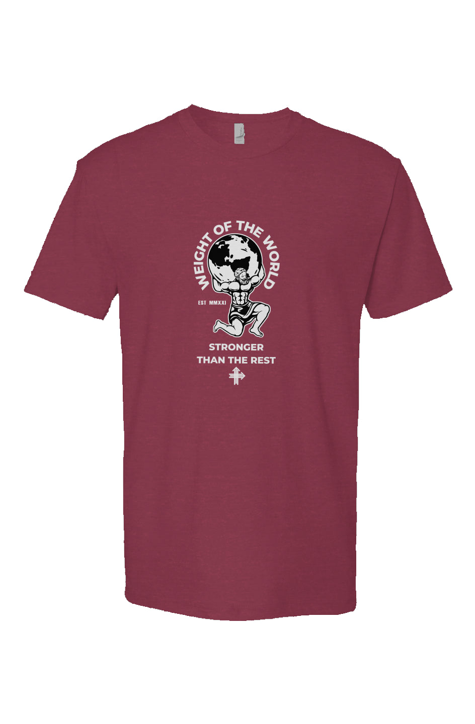 WEIGHT OF THE WORLD Upward & Onward Motivational Gym Shirt