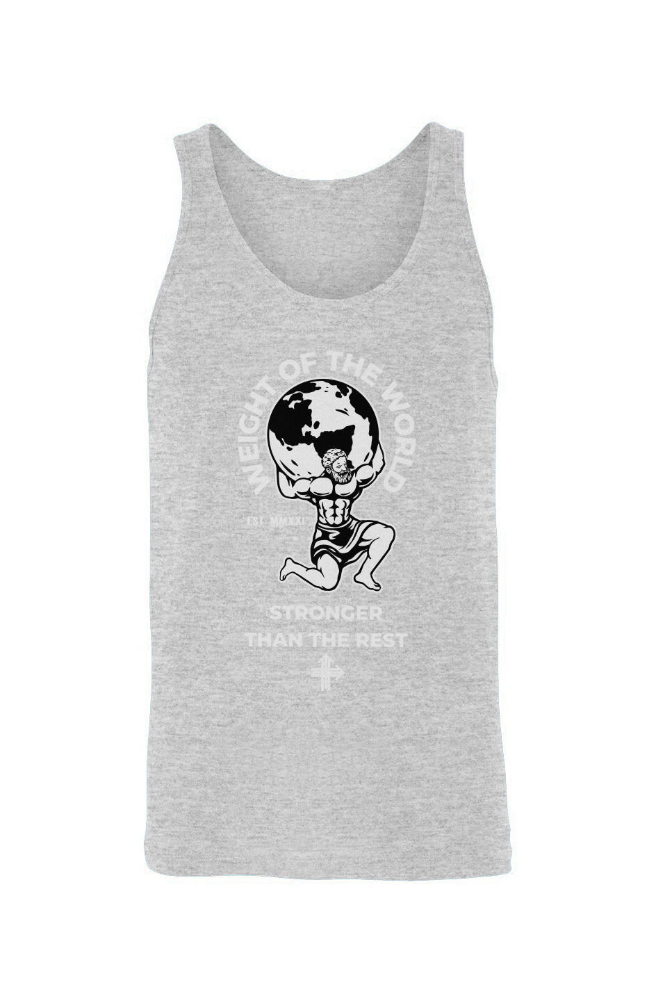 WEIGHT OF THE WORLD Upward & Onward Motivational Gym Tank