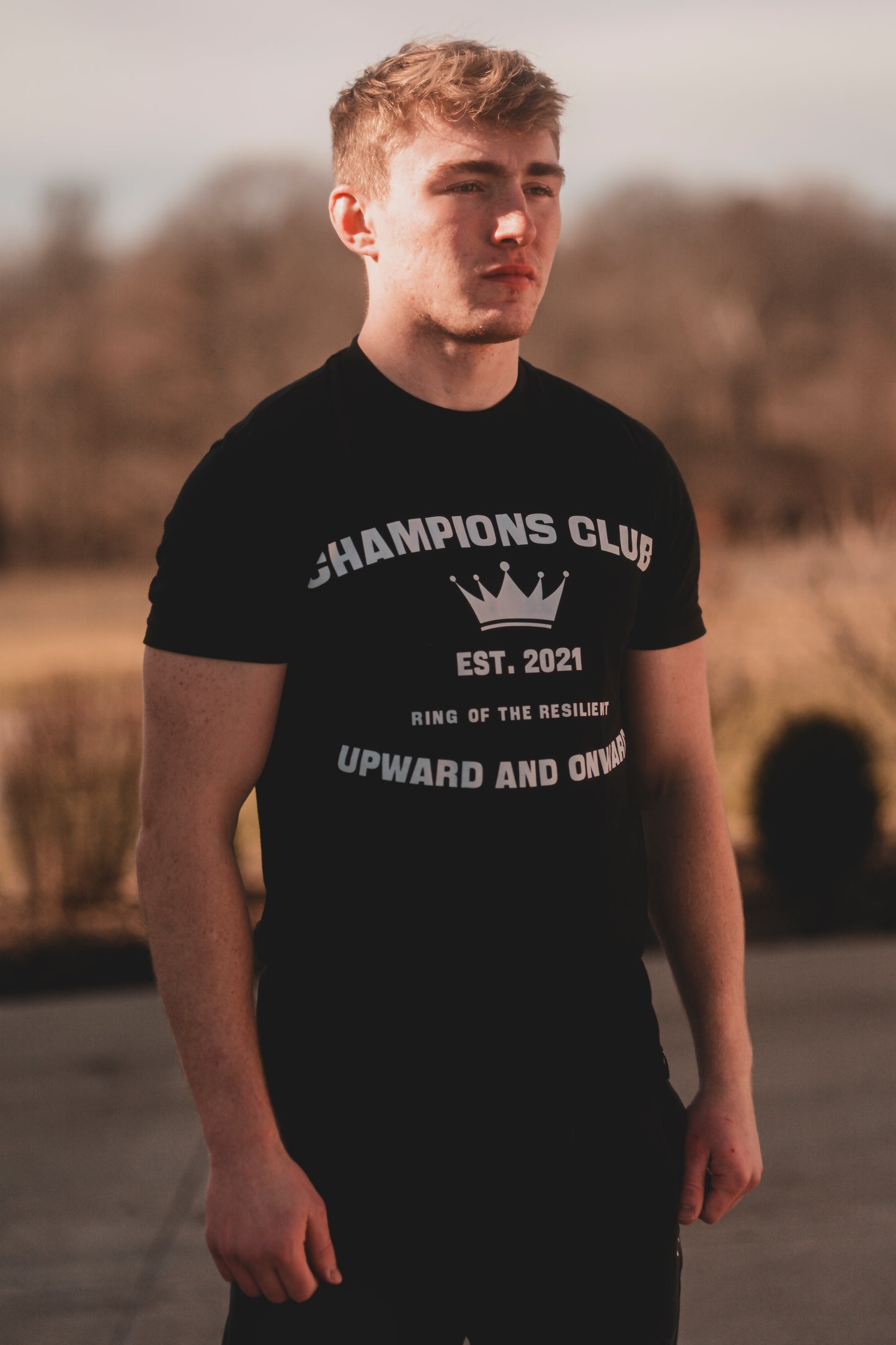 CHAMPIONS CLUB Upward & Onward Gym Shirt